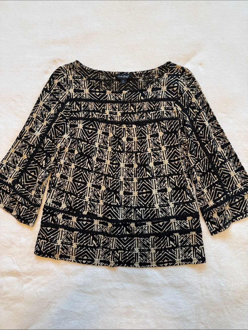 Lucky Brand Geometric Boho Top/Blouse